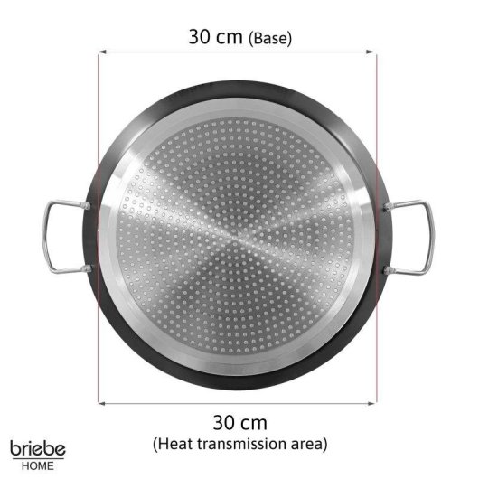 Paellera Induzione Briebe 38cm 7-8 Porzioni Alluminio Pressato Antiaderente