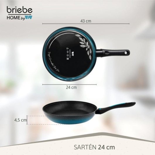 Padella Induzione Accio Fucinato 24 Cm Antiaderente Briebe Mare Blu