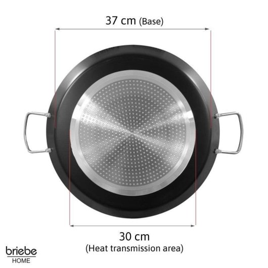 Paella Induzione Briebe 46cm 11-12 Porzioni Alluminio Pressato Antiaderente