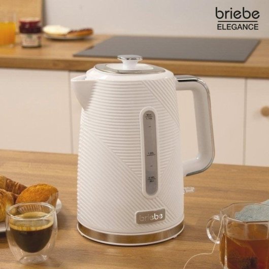 Bouilloire électrique Briebe KT1168WHT Elegance 1,7L 2200W Inalámbrica