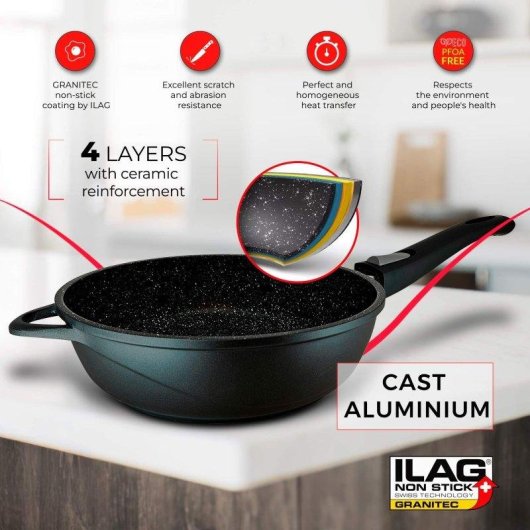 Padella Induzione Antiaderente Briebe Mgk19s 24/28 cm Senza PFO