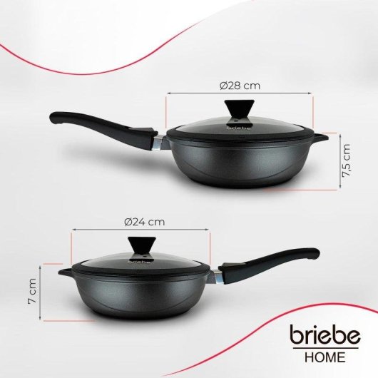 Padella Induzione Antiaderente Briebe Mgk19s 24/28 cm Senza PFO