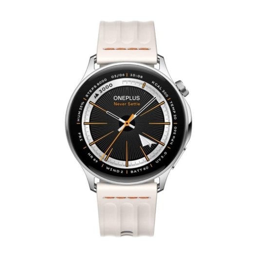 OnePlus Watch Lite Bluetooth 45mm Acier Argent Profil fin 8,9mm