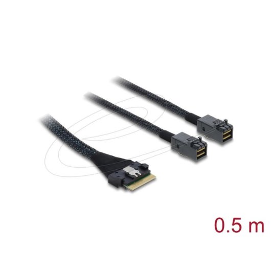 Cable DeLOCK 82156 0.5 m Slim SAS SFF-8654 8i a 2 x Mini SAS HD SFF-8643