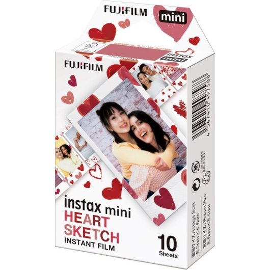 Película instantánea Fujifilm Instax Mini Film Heart 10 fotos diseño corazón