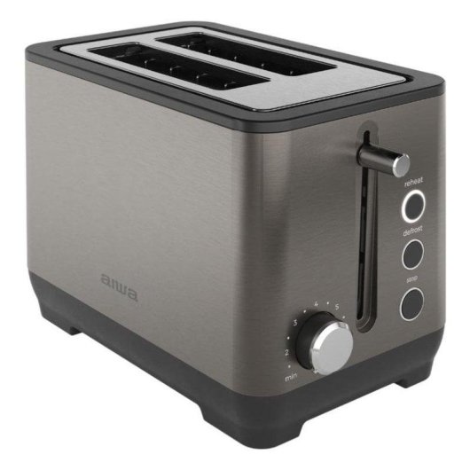 Tostapane Aiwa KOTAN 2 fessure larghe 1000 W 7 livelli nero e acciaio inox