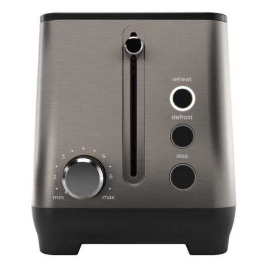 Tostapane Aiwa KOTAN 2 fessure larghe 1000 W 7 livelli nero e acciaio inox