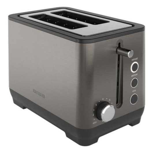 Tostapane Aiwa KOTAN 2 fessure larghe 1000 W 7 livelli nero e acciaio inox