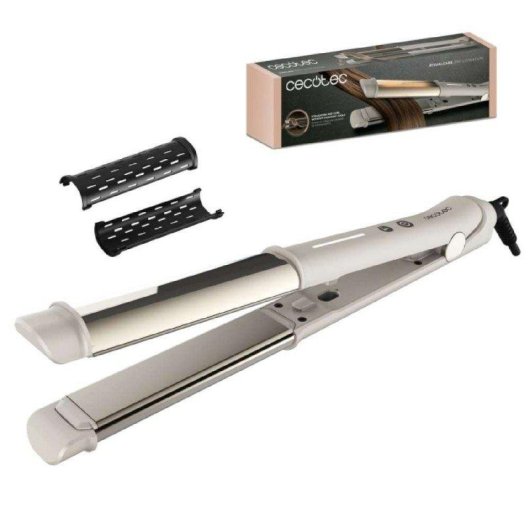 Plancha de Pelo Cerámica Cecotec RitualCare 2in1 Lisse&Curl 230ºC Autoapagado Iónica Negro