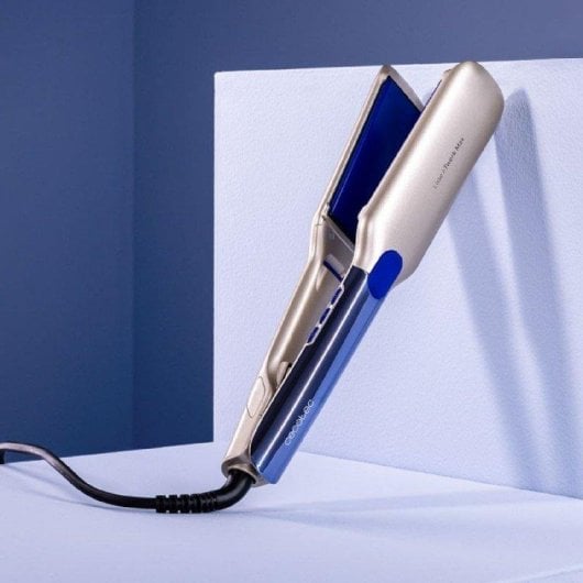 Plancha de Pelo Cerámica Turmalina Cecotec Lisse i-Twerk Max 230ºC Placas Anchas Iónica Autoapagado Pantalla Negro