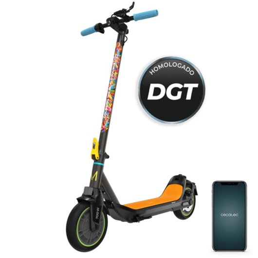 Patinete eléctrico Cecotec Bongo M30 350W Autonomía 30km Frenos disco e-ABS Negro