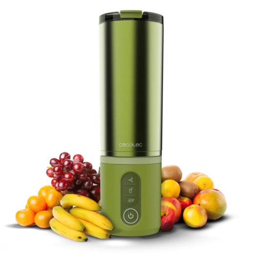 Batidora Power Titanium Shake2Go Olive Steel Vaso metal 600ml 180W