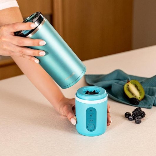 Batidora Power Titanium Shake2Go Olive Steel Vaso metal 600ml 180W