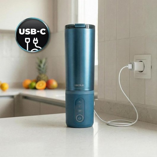 Batidora Power Titanium Shake2Go Lagoon Steel 180W 600ml USB-C