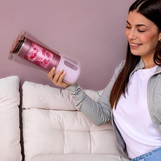 Batidora Power Titanium Shake2Go Lagoon Steel 180W 600ml USB-C