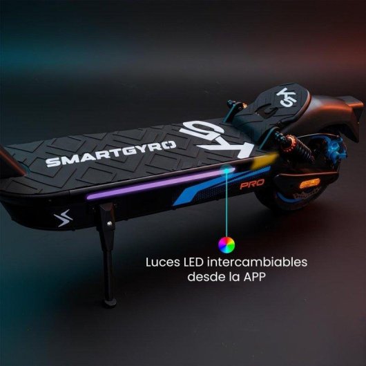 Patinete eléctrico Smartgyro K5 Pro 900W Autonomía 60km Ruedas 10" Tubeless Negro Azul Púrpura
