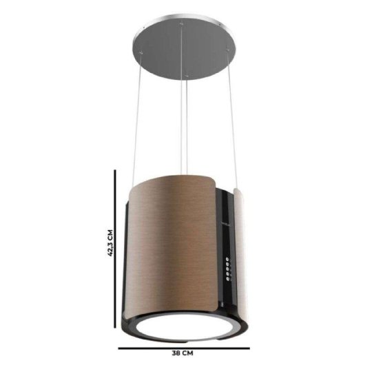 Campana extractora Cecotec Bolero Flux CRE 385500 Cooper A+ Insel 38 cm rund