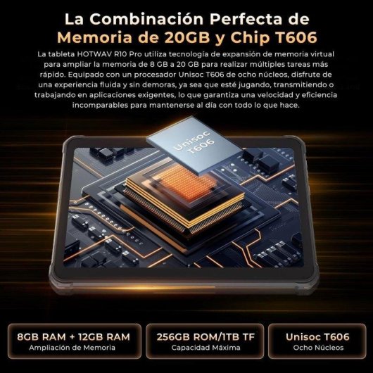 Tablet HOTWAV R10 Pro 4G 10,1" 20GB 256GB Negro