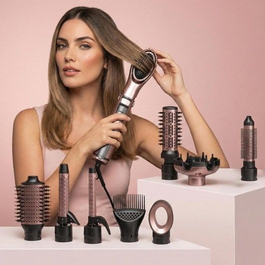 Spazzola Modellante Multifunzione CeramicCare 10in1 AirBrush Gyro 1100W Ceramica Ionica 3 Temperature 10 Accessori