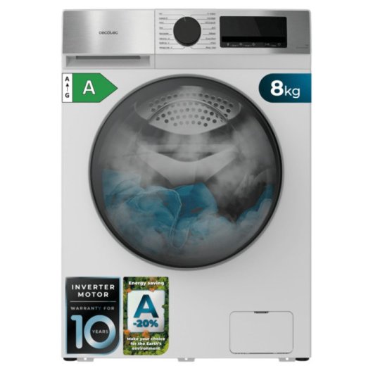 Lavadora Bolero DressCode 8450 Inverter Carga Frontal 8Kg 1400rpm A-20% Blanca