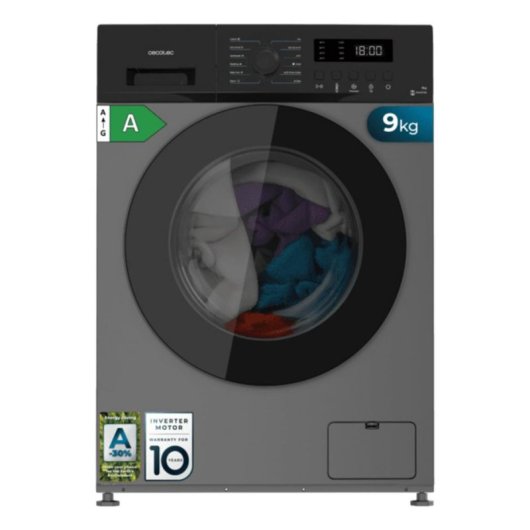 Lavadora Bolero DressCode 9155 Inverter Carga Frontal 9 kg 1400 rpm A Acero Negro SteamMax