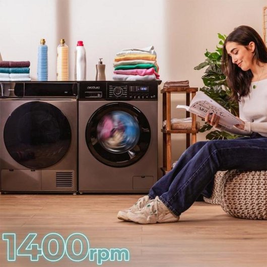 Lavadora Bolero DressCode 9155 Inverter Carga Frontal 9 kg 1400 rpm A Acero Negro SteamMax