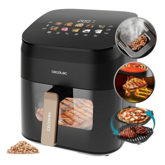 Friggitrice ad Aria Cecotec Cecofry&Grill Smokin' 6500 Finestra 6,5 L 2200 W Affumicatore