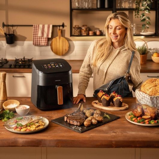Freidora de Aire Cecotec Cecofry&Grill Smokin' 6500 6,5L 2200W Doble Grill Ahumador