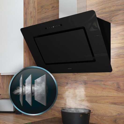 Campana extractora Bolero Flux DT 908002 Decorativa 90cm con control táctil y filtros de carbono