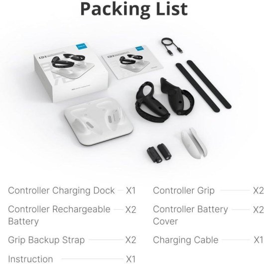 Estación de carga inalámbrica BOBOVR CD3 para Meta Quest 3/3S