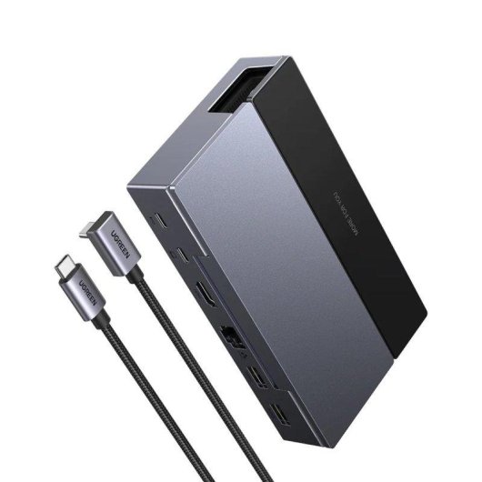 Station Dock Ugreen 6 em 1 para Steam Deck USB-A USB-C HDMI Cinzento