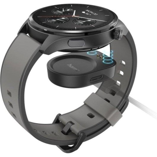 Hama Smartwatch 9000 Bluetooth GPS 36mm AMOLED Antracita IP68 SpO2 Pulsómetro Sueño