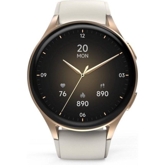 Hama Smartwatch 8900 Bluetooth GPS 42mm AMOLED Dorado Beige IP68 SpO2 Pulsómetro Sueño
