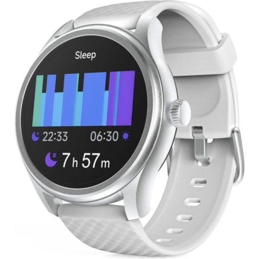 Hama 5010 Bluetooth 46mm LCD Argento Cinturino Grigio M Resistente Acqua IP68 SpO2 Pulsossimetro Sonno