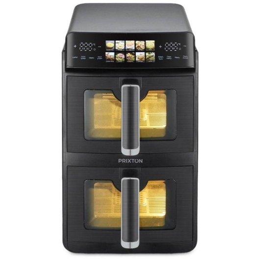 Airfryer Prixton Cook Organics Vertical Dubbele Mand 10L 2600W Venster LED Touch
