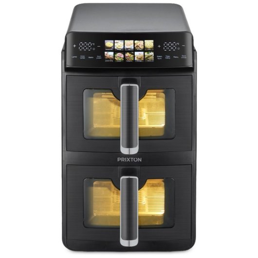 Freidora de Aire Prixton Cook Organics Vertical 10L 2600W Doble Cesta LED Táctil