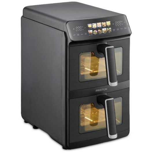 Freidora de Aire Prixton Cook Organics Vertical 10L 2600W Doble Cesta LED Táctil