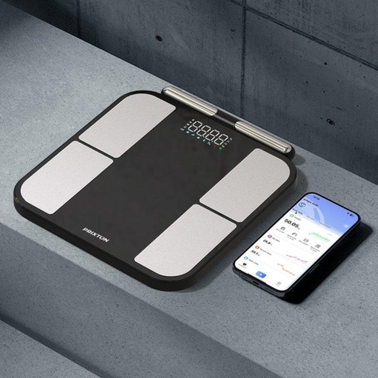 Báscula Inteligente Prixton BC400 Body Metric Hasta 180 kg 56 Parámetros App Móvil Multiusuario
