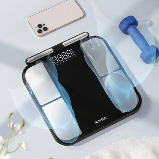 Báscula Inteligente Prixton BC400 Body Metric Hasta 180 kg 56 Parámetros App Móvil Multiusuario