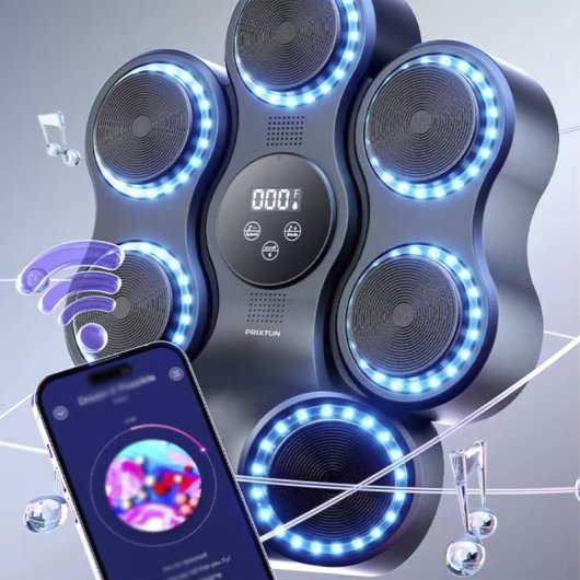 Macchina da Boxe Musicale Prixton Combat Pro BM150 LED Bluetooth 11 Modi 9 Velocità