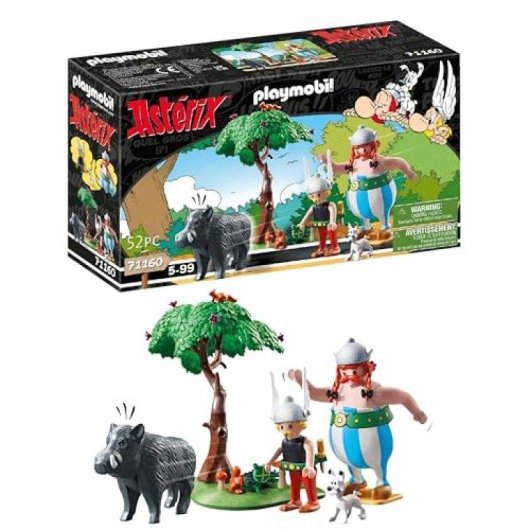 Set de Juguetes Playmobil 71160 Astérix La Caza del Jabalí con Árbol Giratorio Multicolor