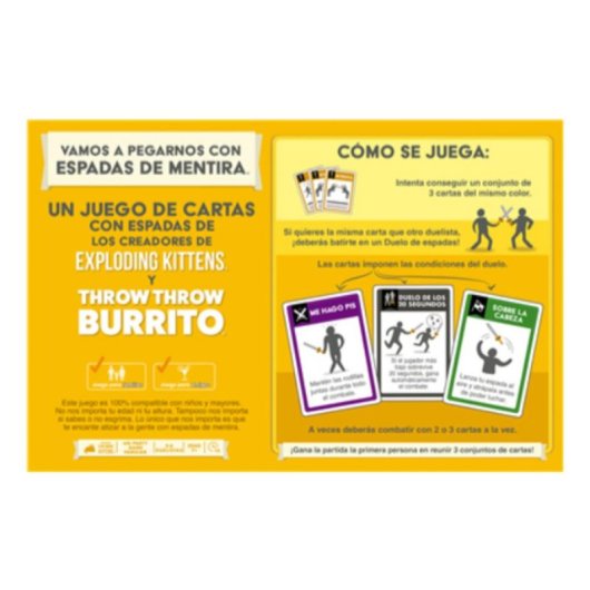 Juego de mesa Asmodee Vamos a pegarnos con espadas de mentira para 3-6 jugadores 20 min