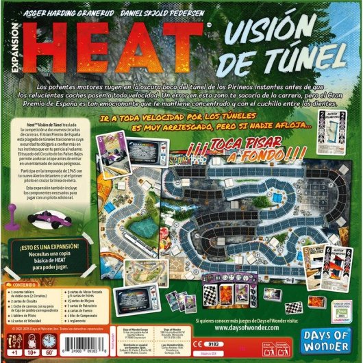 Juego de mesa Asmodee Heat Visión de Túnel Expansión Carreras