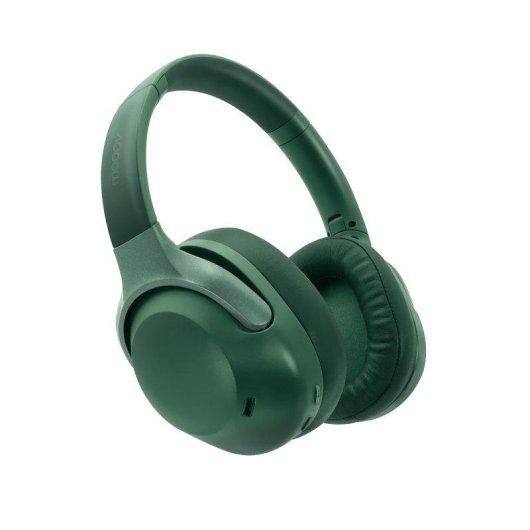 Auriculares Mooov inalámbricos Bluetooth con Cancelación Activa de Ruido, Micrófono y audio espacial Verde reciclado