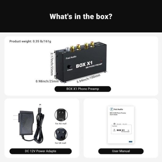 Preamplificador de Fono Fosi Audio Box X1 con Salida RCA y Auriculares