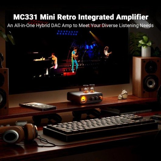 Amplificador Fosi Audio Mc331 DAC, Válvulas e Auscultadores Tudo-em-Um