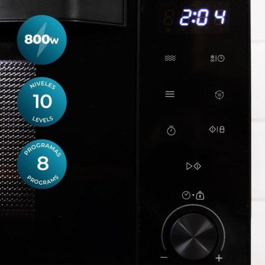 Microondas Cecotec Proclean 6040 Flatbet Door 23 Litros 800W con 8 Programas y Flatbed