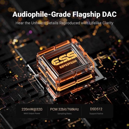 DAC Portátil Fosi Audio DS3-B com Amplificador de Auriculares USB