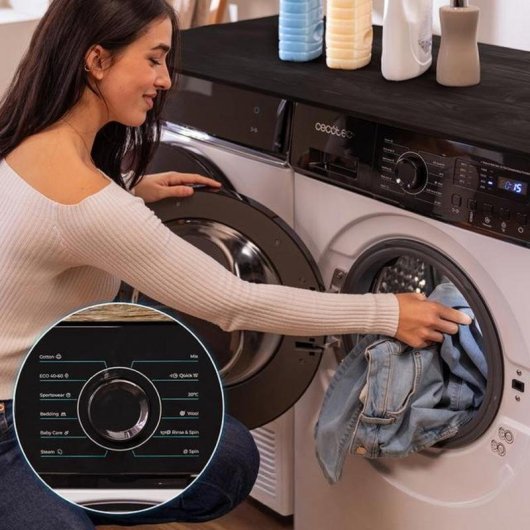 Máquina de Lavar Roupa Bolero DressCode 9155 9 Kg 1400rpm A Branco e Preto Drum Clean
