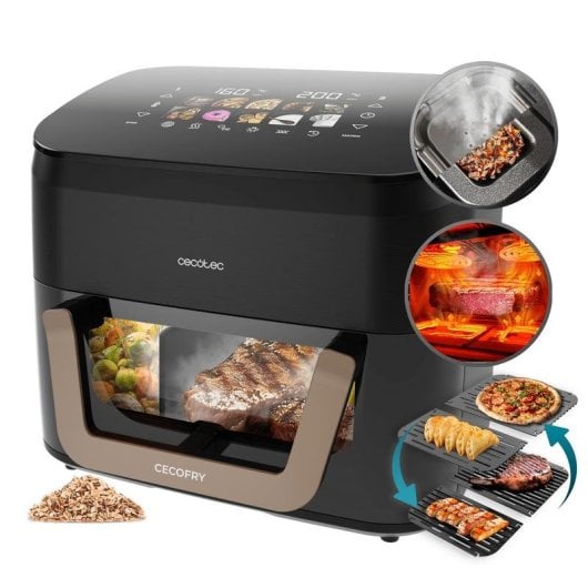 Friteuse sans Huile Cecotec Cecofry & Grill Smokin' 11000 Plus 11L 2900W Triple Grill et Fumoir